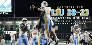 LIU Knocks off Eastern Michigan to Earn Program’s 1st FBS Win