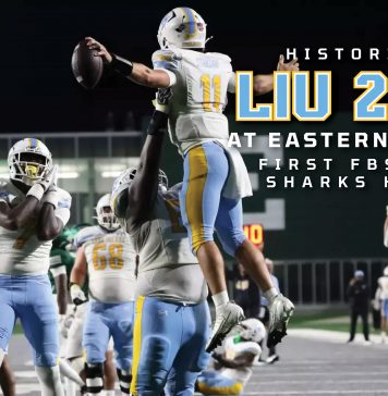 LIU Knocks off Eastern Michigan to Earn Program’s 1st FBS Win
